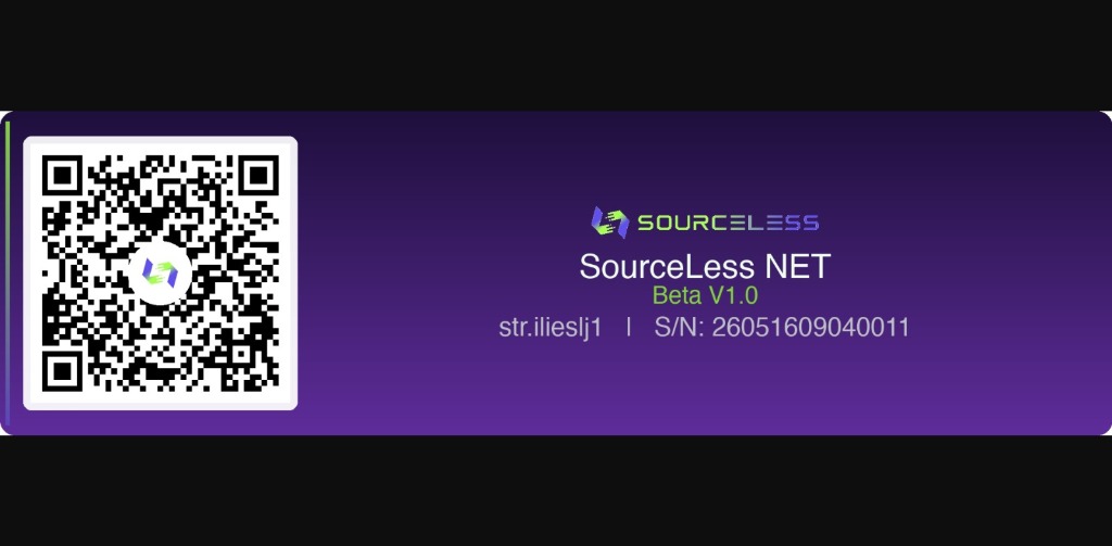 SourceLess NET eSIM Activation QR Code Card - Beta V1.0 - str.ilieslj1